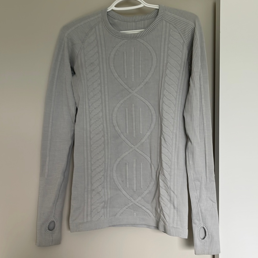 Lululemon Restless Crew Long Sleeve Size 8 Light Grey